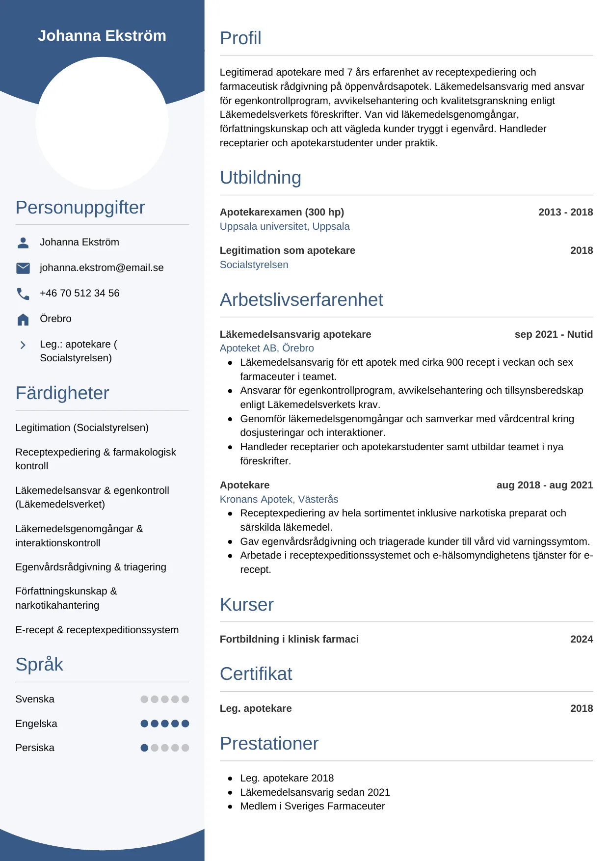CV-mall Cirkulär — gratis CV-mall för din ansökan