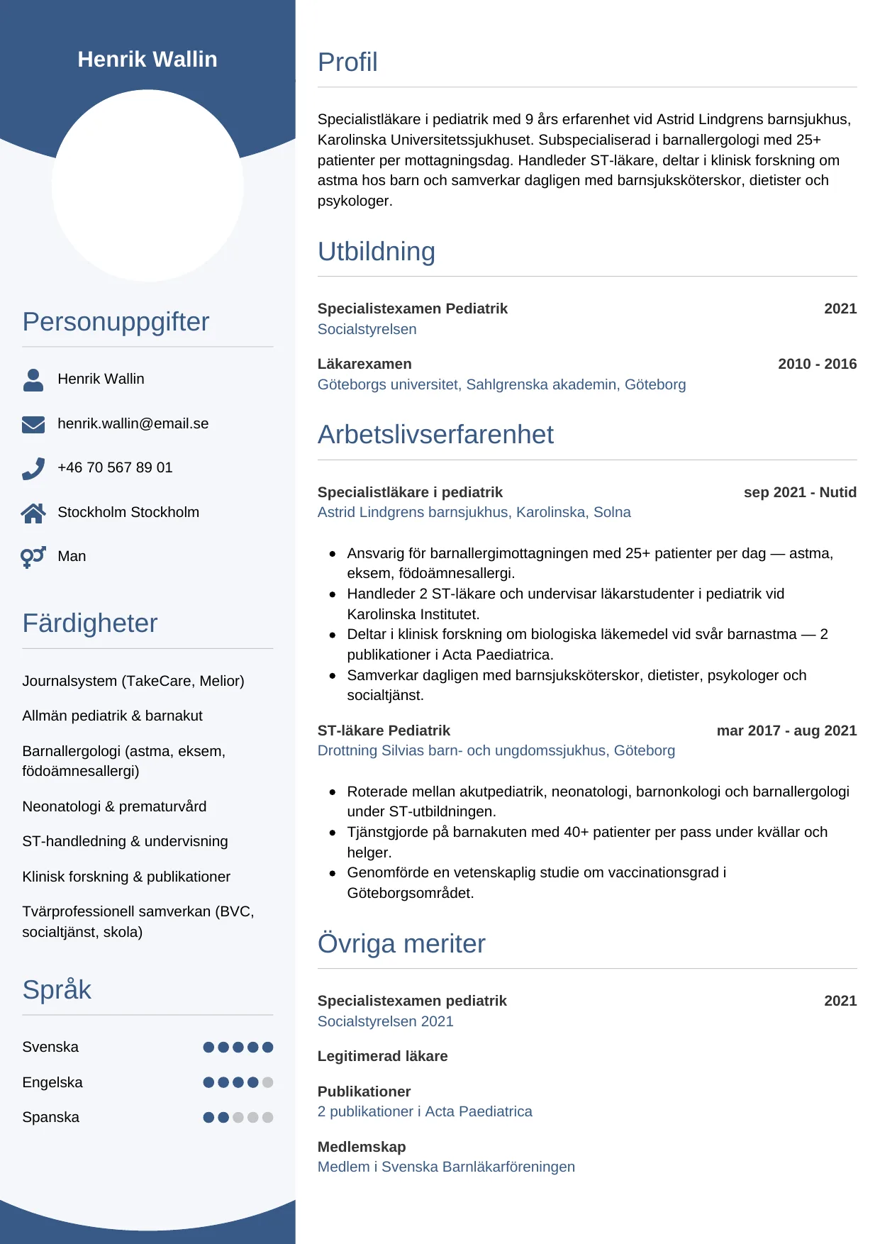 CV-mall Cirkulär — gratis CV-mall för din ansökan