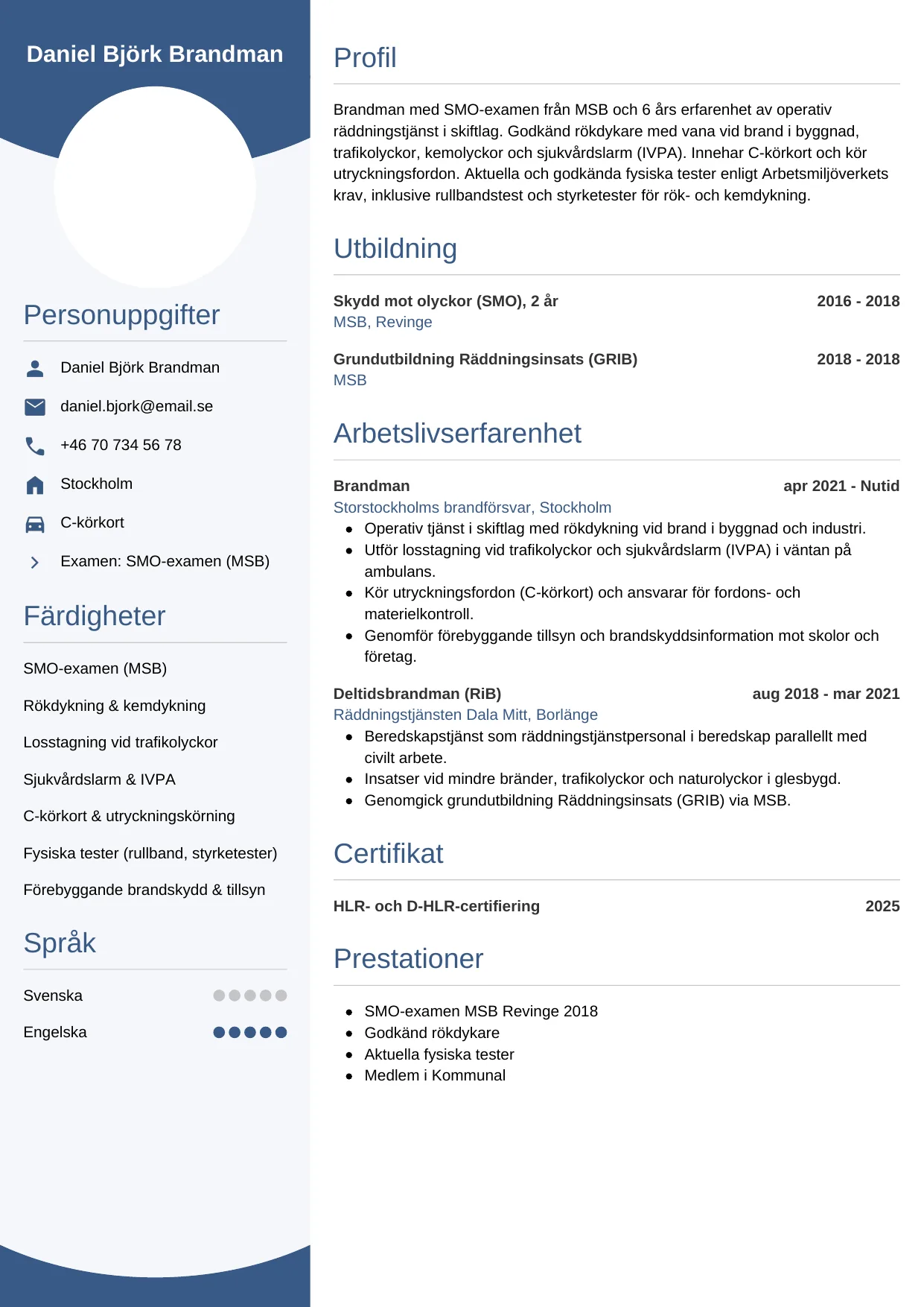 CV-mall Cirkulär — gratis CV-mall för din ansökan