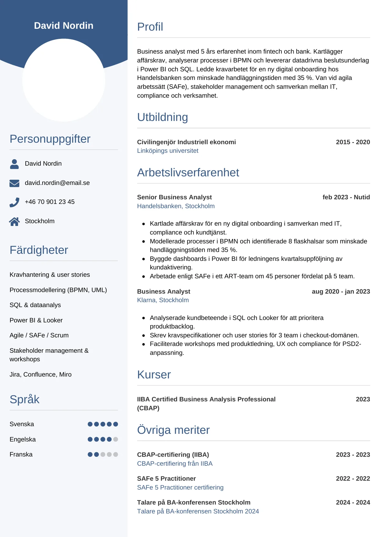 CV-mall Cirkulär — gratis CV-mall för din ansökan