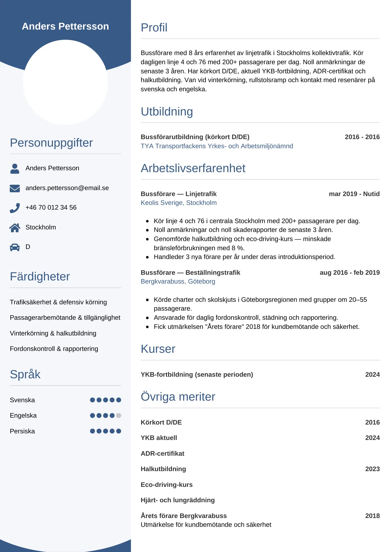 CV-mall Cirkulär — gratis CV-mall för din ansökan