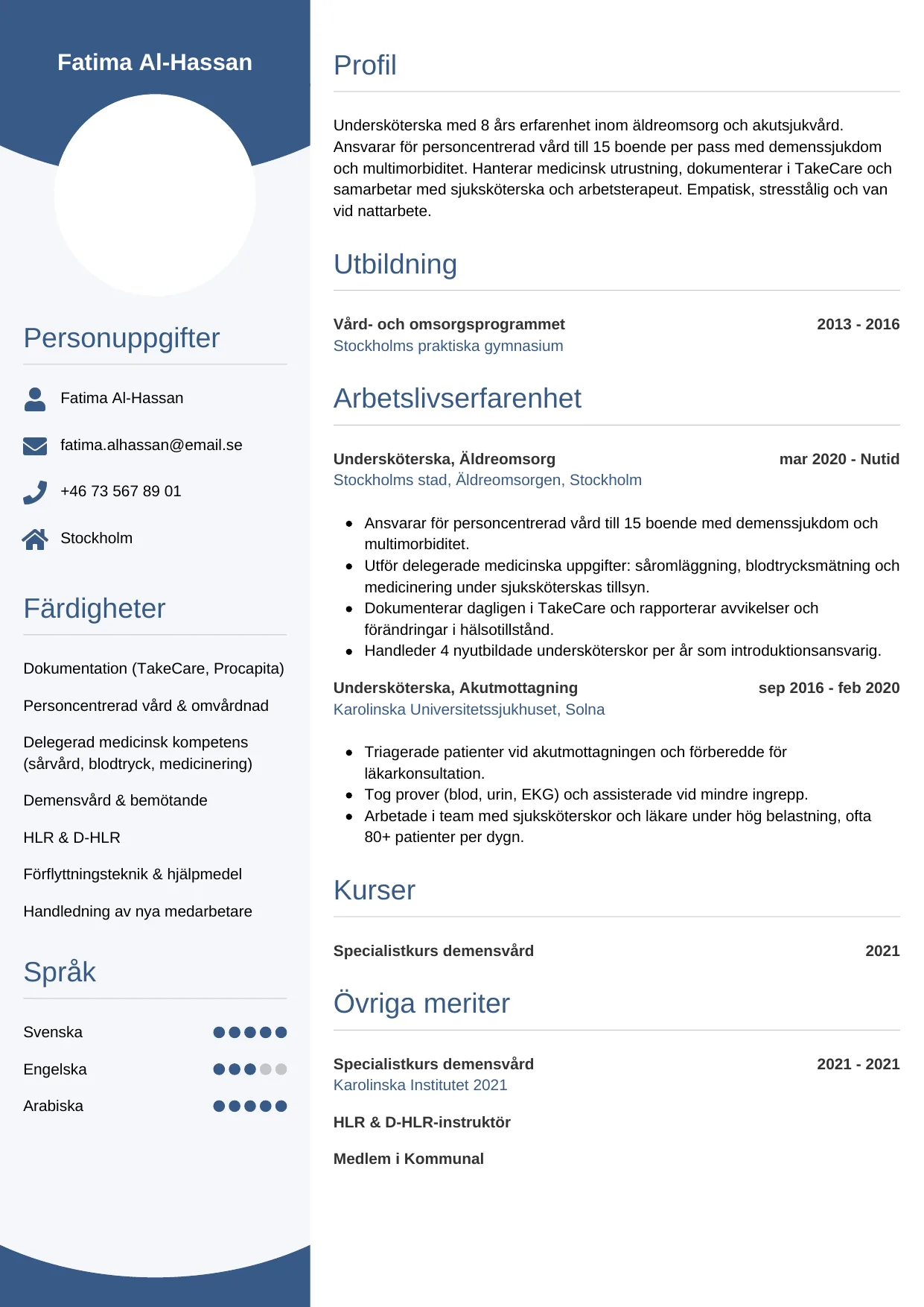 CV-mall Cirkulär — gratis CV-mall för din ansökan