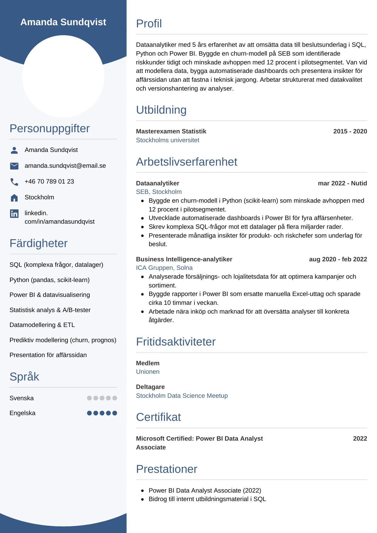 CV-mall Cirkulär — gratis CV-mall för din ansökan