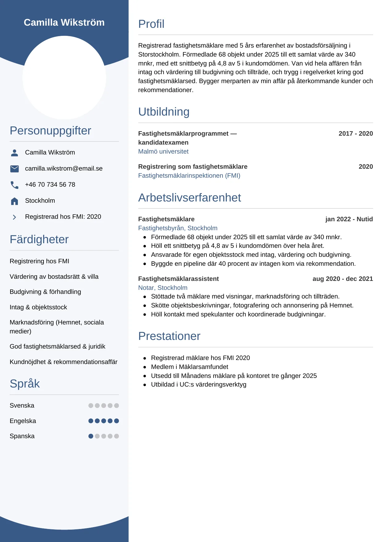 CV-mall Cirkulär — gratis CV-mall för din ansökan