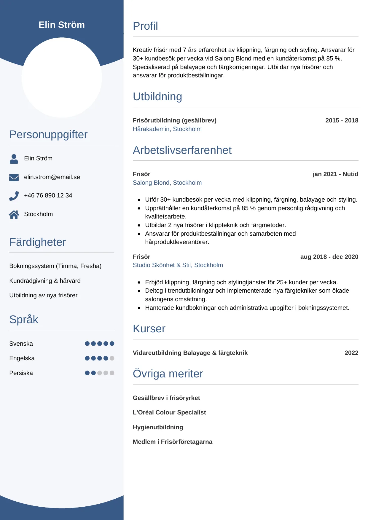 CV-mall Cirkulär — gratis CV-mall för din ansökan