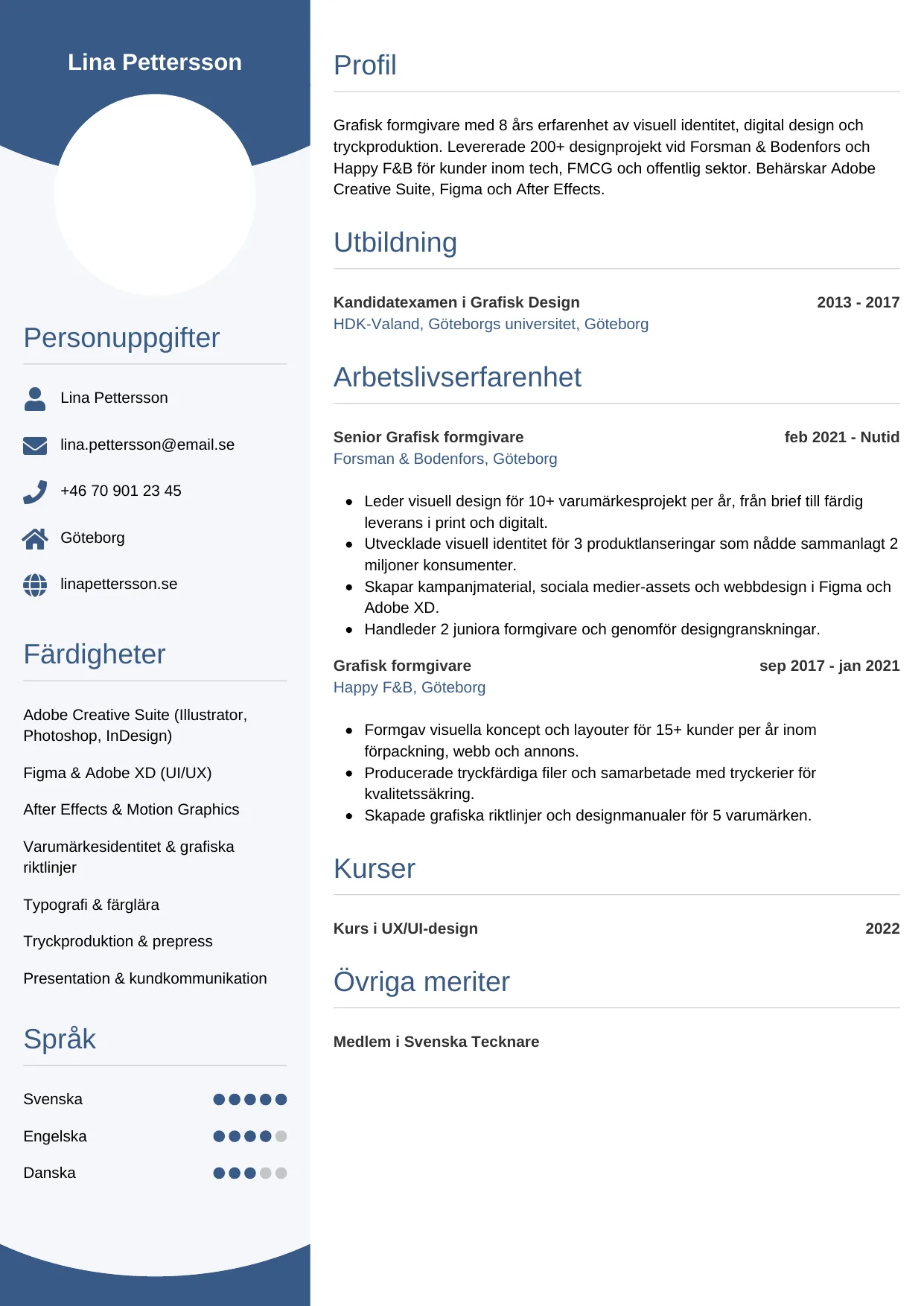 CV-mall Cirkulär — gratis CV-mall för din ansökan