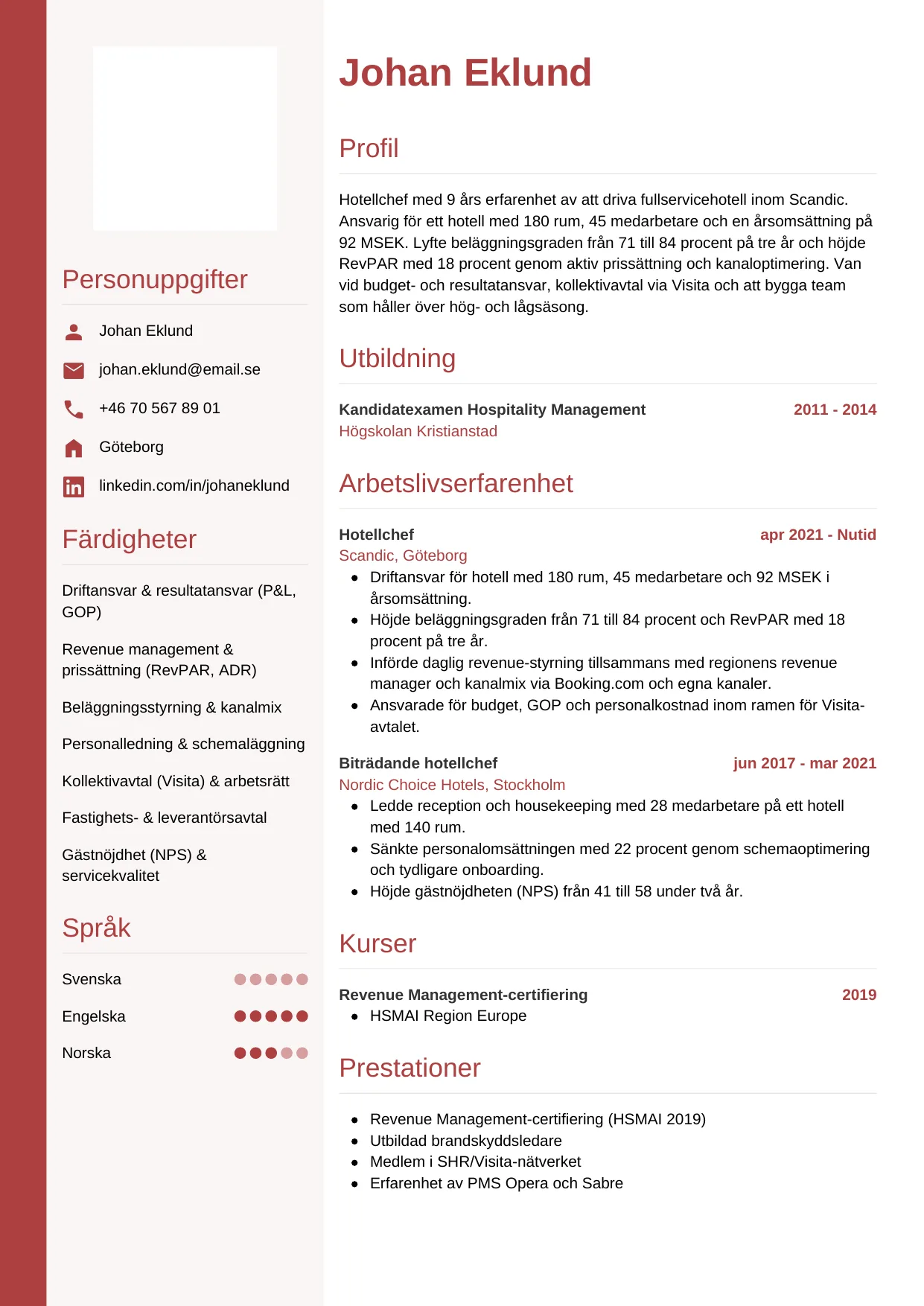 CV-mall Vertikal — gratis CV-mall för din ansökan