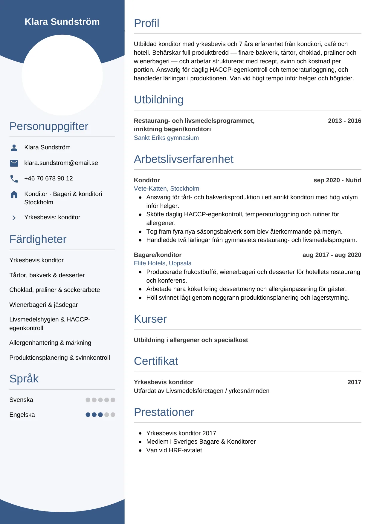 CV-mall Cirkulär — gratis CV-mall för din ansökan