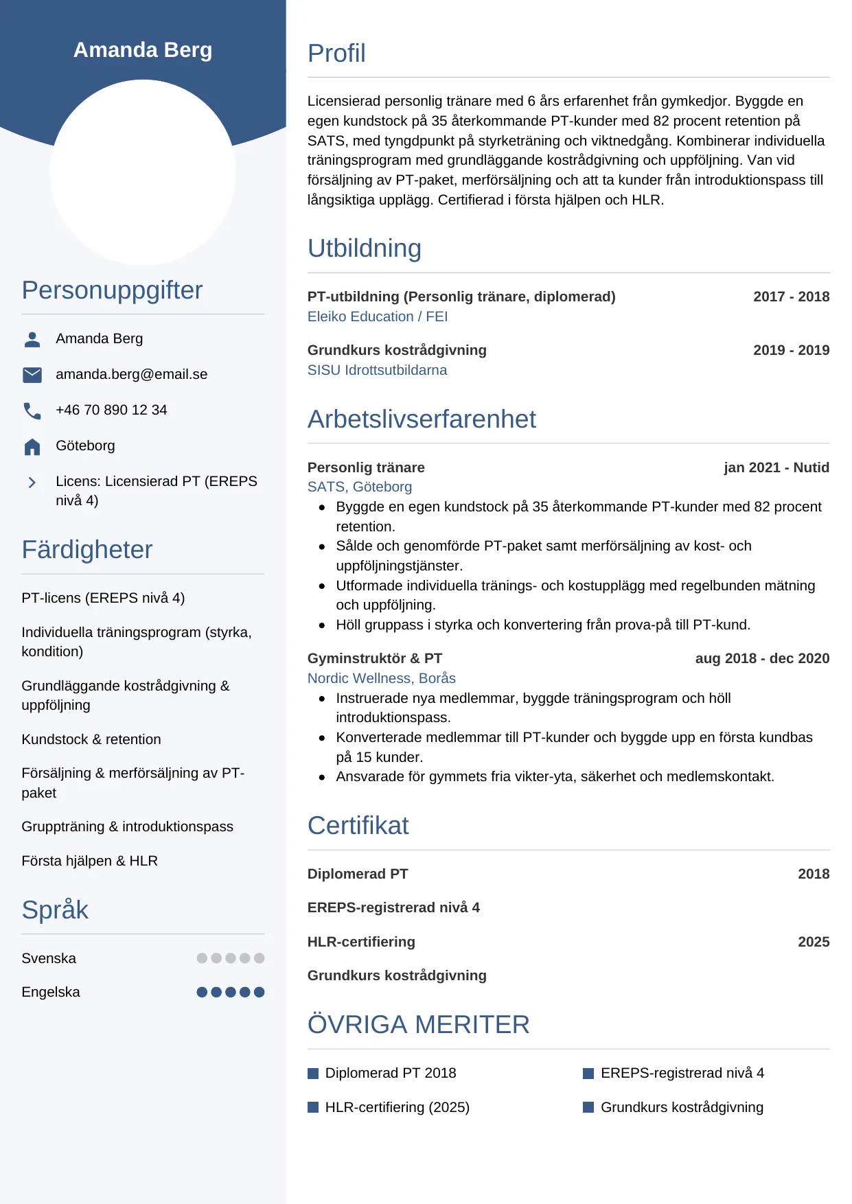 CV-mall Cirkulär — gratis CV-mall för din ansökan