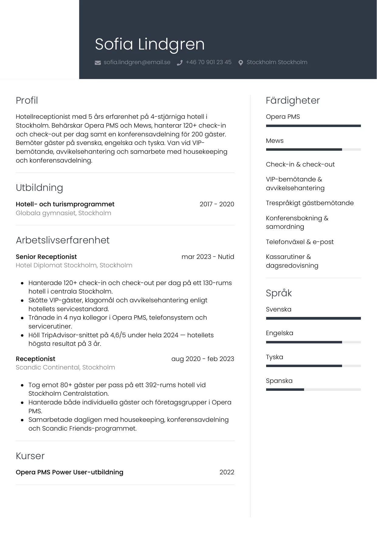 CV-mall Professionell — gratis CV-mall för din ansökan