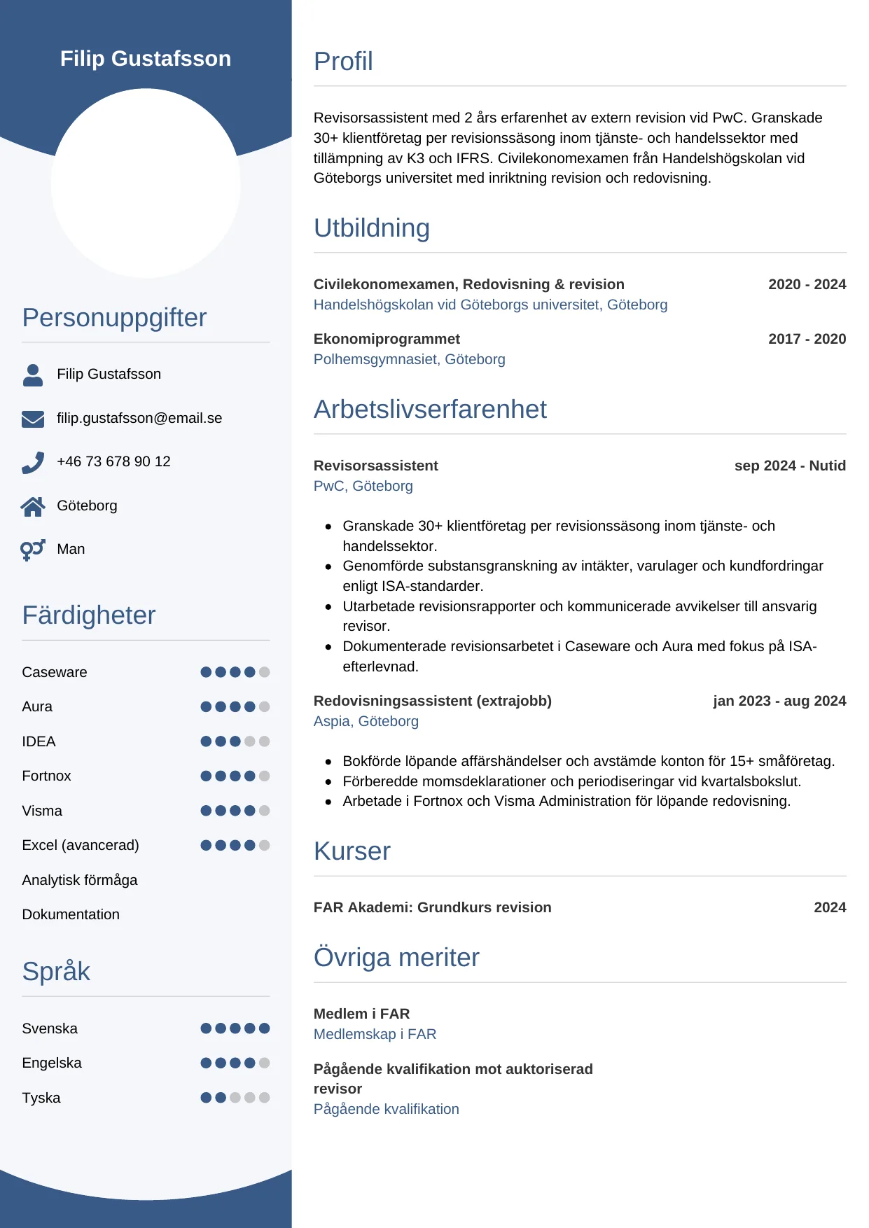 CV-mall Cirkulär — gratis CV-mall för din ansökan