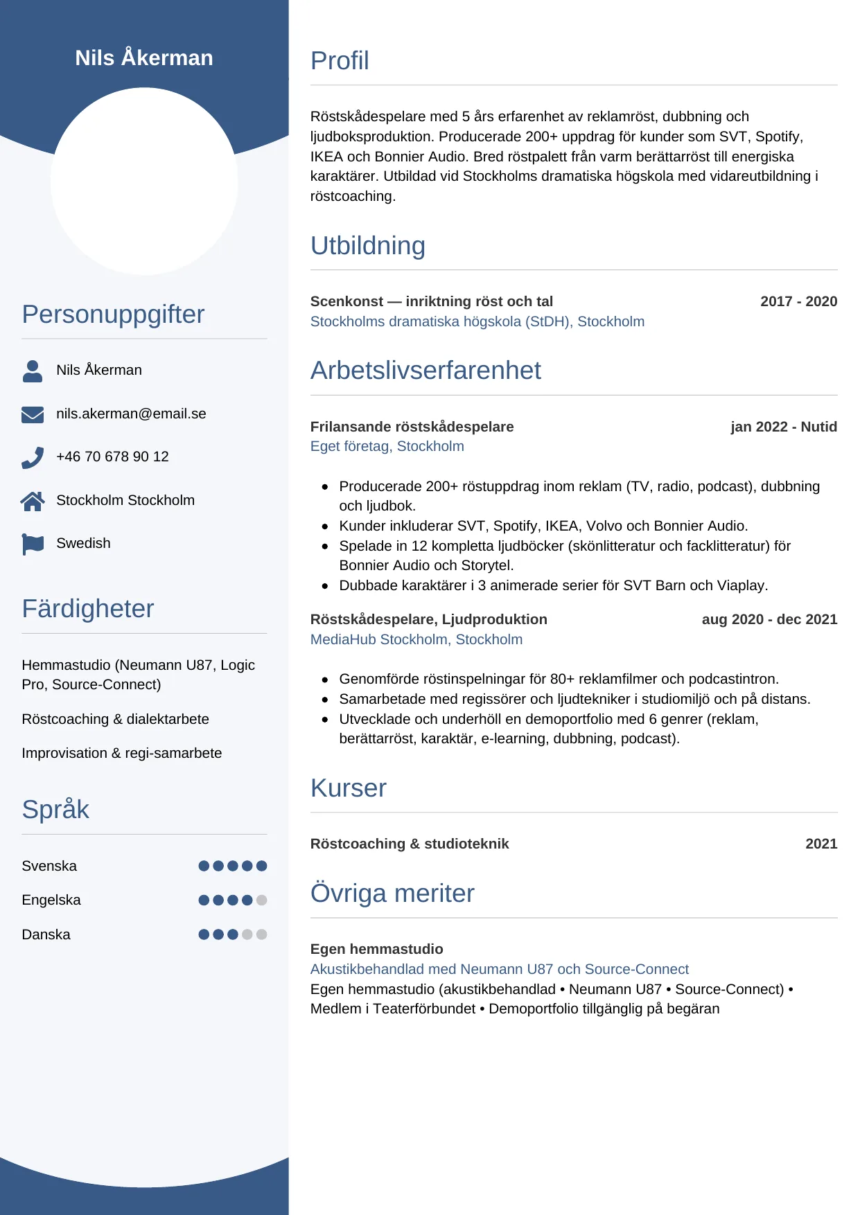 CV-mall Cirkulär — gratis CV-mall för din ansökan