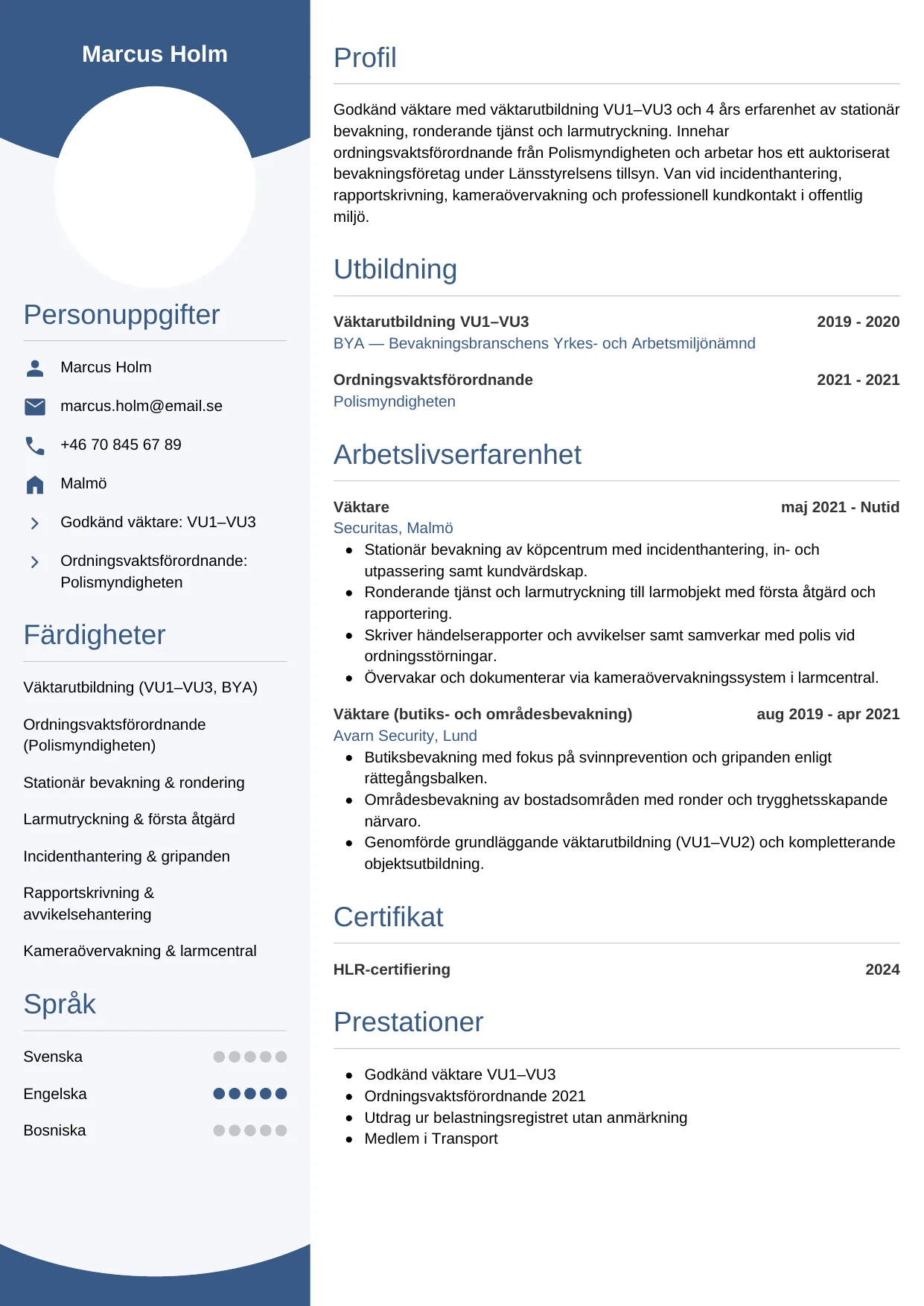 CV-mall Cirkulär — gratis CV-mall för din ansökan