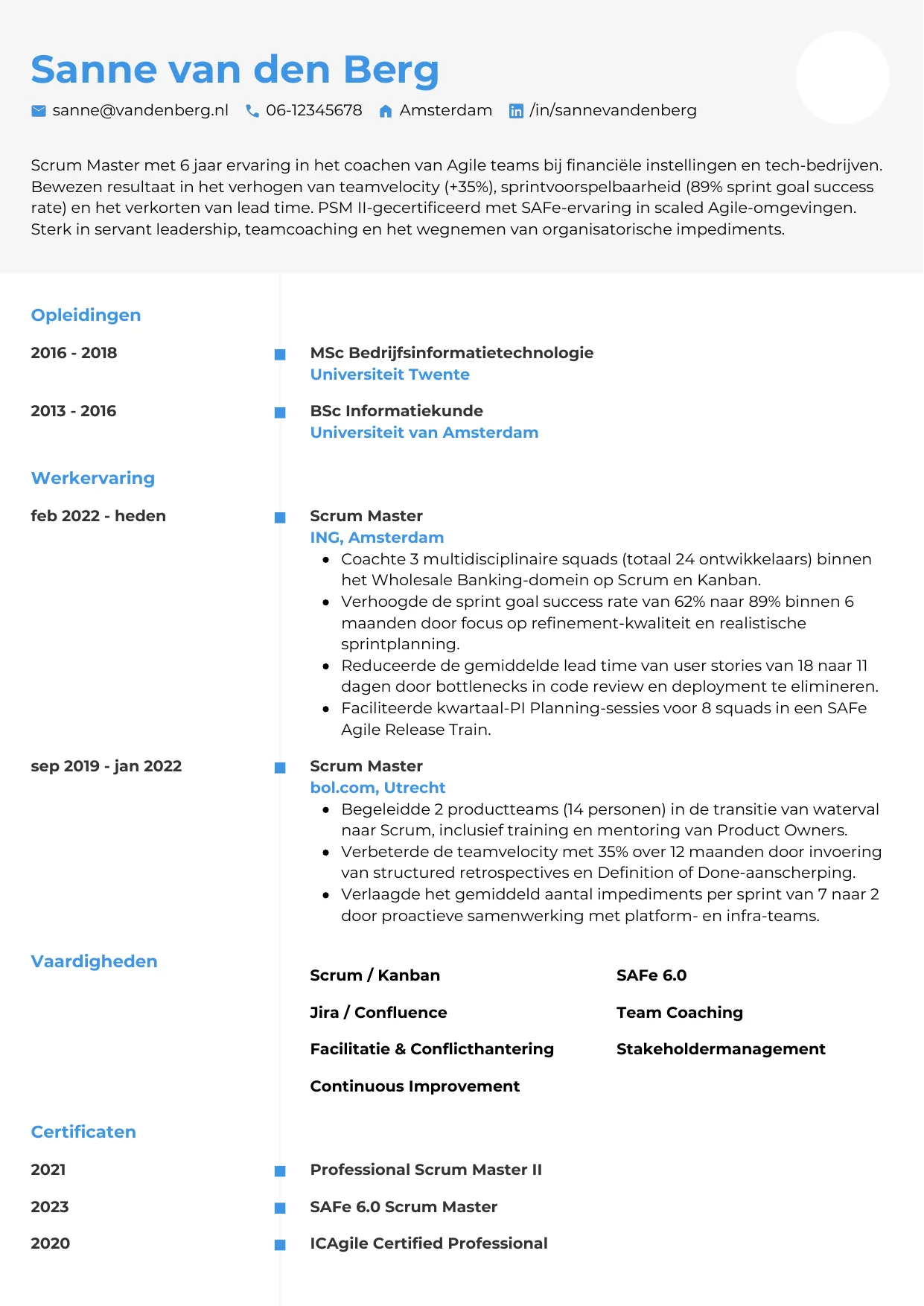 CV-mall Chrono — gratis CV-mall för din ansökan