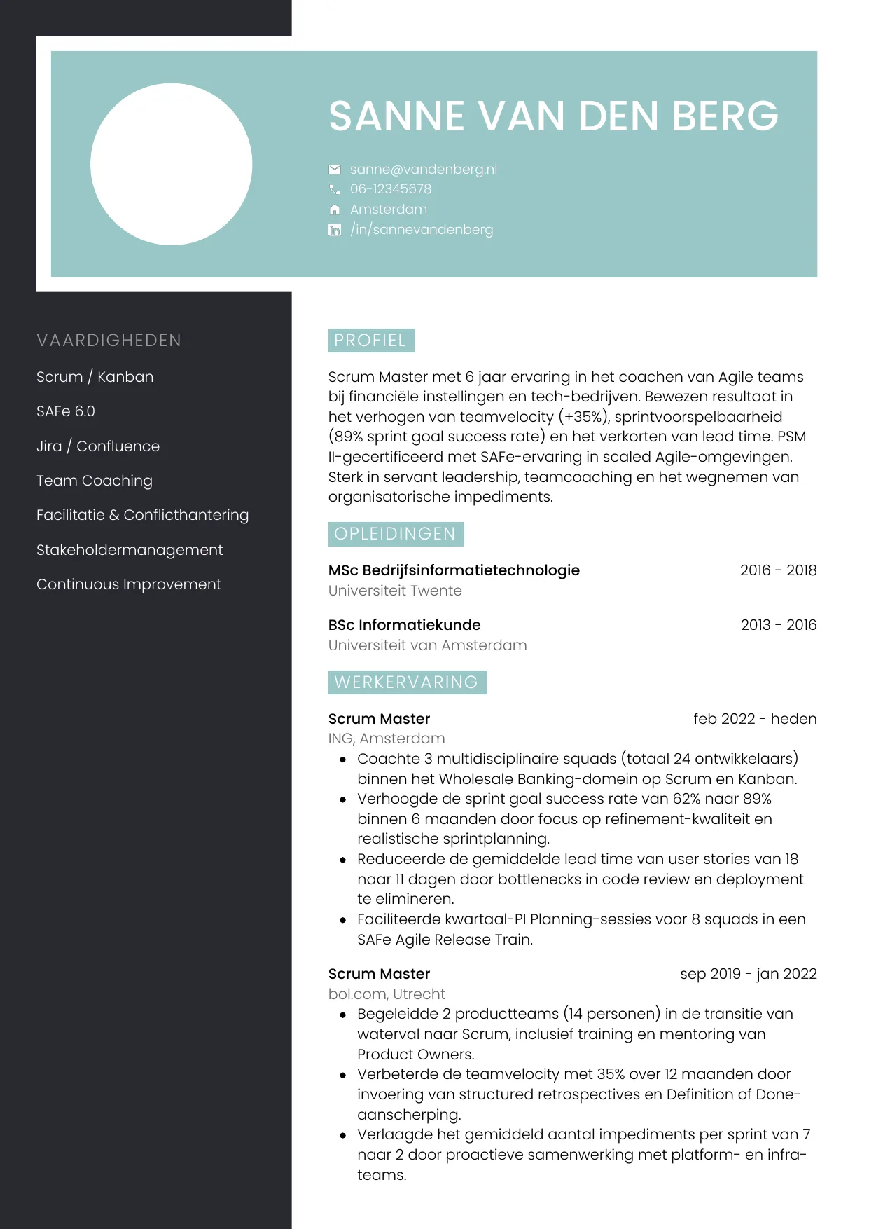 CV-mall Elegant — gratis CV-mall för din ansökan