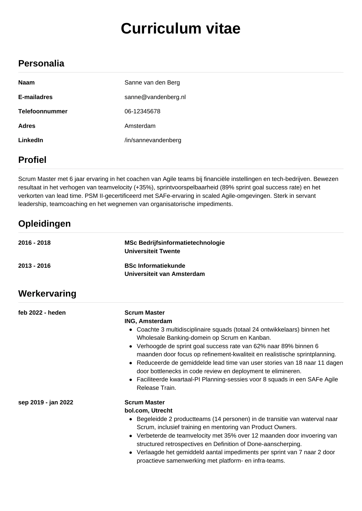 CV-mall Enkel — gratis CV-mall för din ansökan