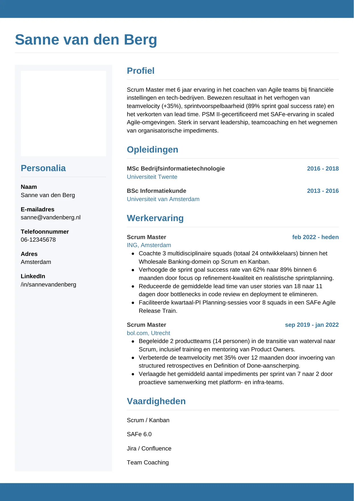 CV-mall Horisontell — gratis CV-mall för din ansökan