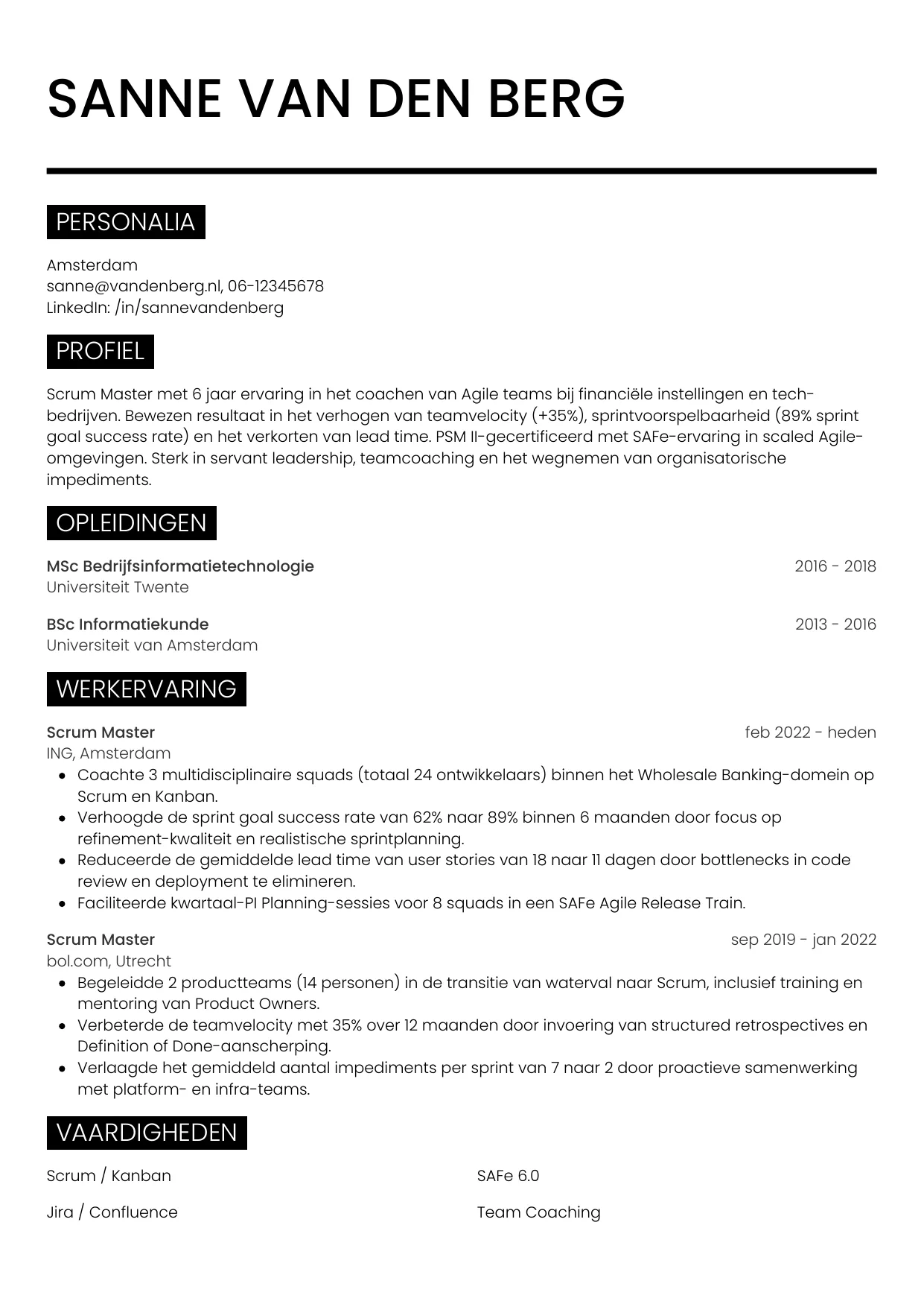 CV-mall Metro — gratis CV-mall för din ansökan