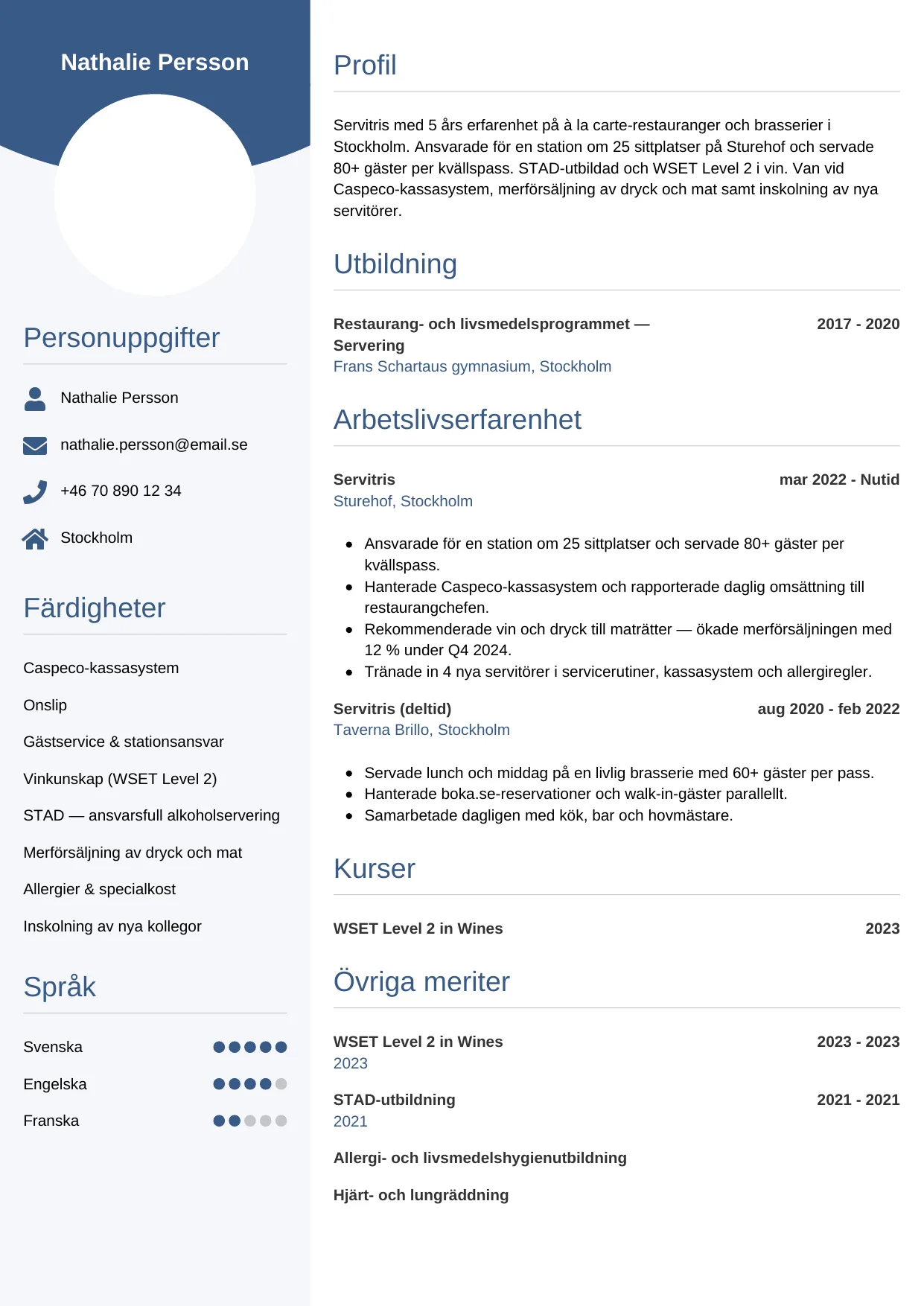 CV-mall Cirkulär — gratis CV-mall för din ansökan