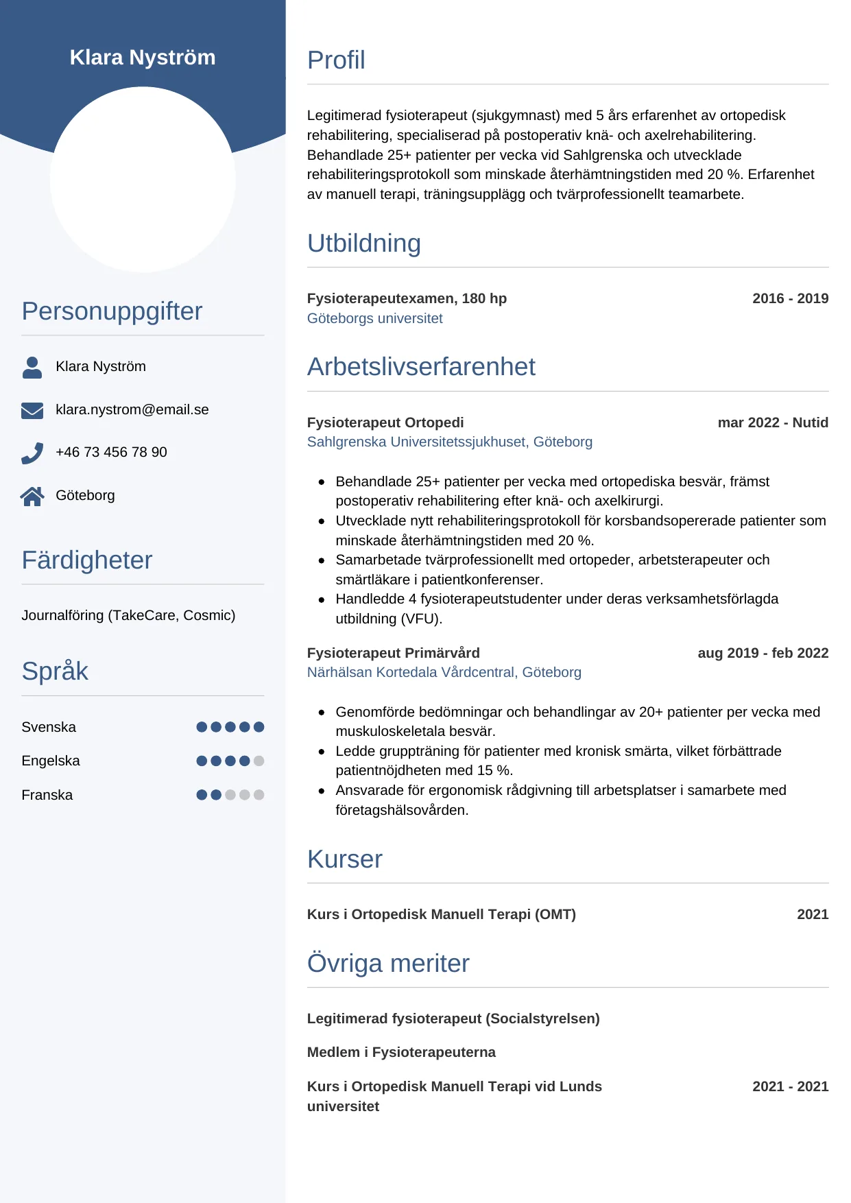 CV-mall Cirkulär — gratis CV-mall för din ansökan