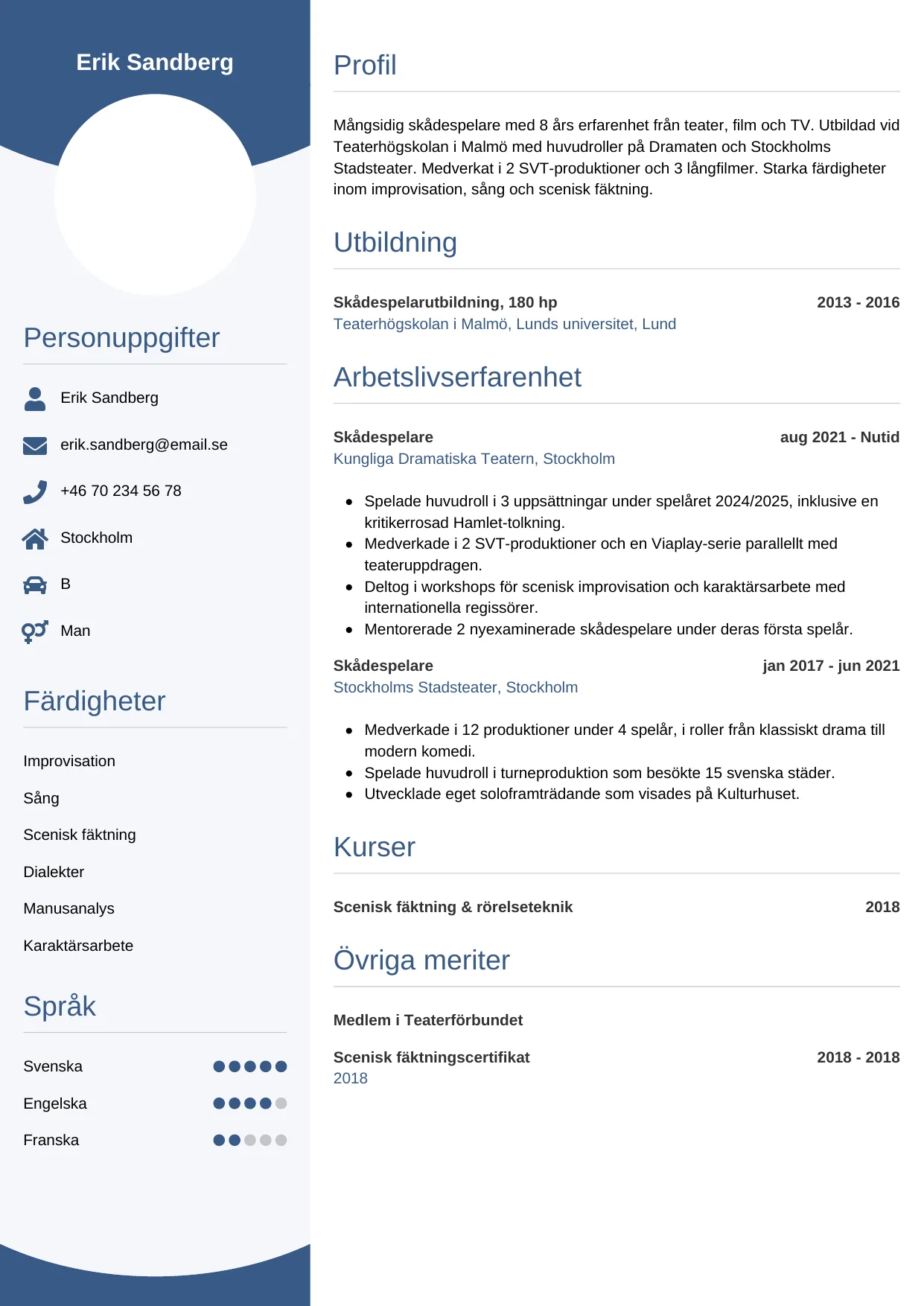 CV-mall Cirkulär — gratis CV-mall för din ansökan