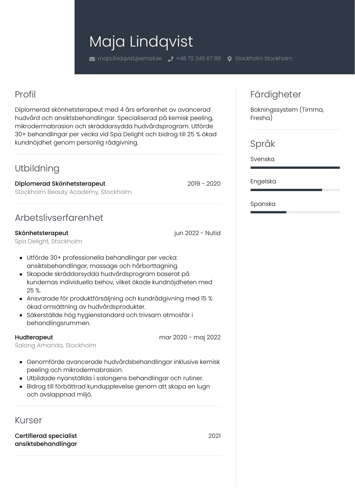 CV-mall Professionell — gratis CV-mall för din ansökan