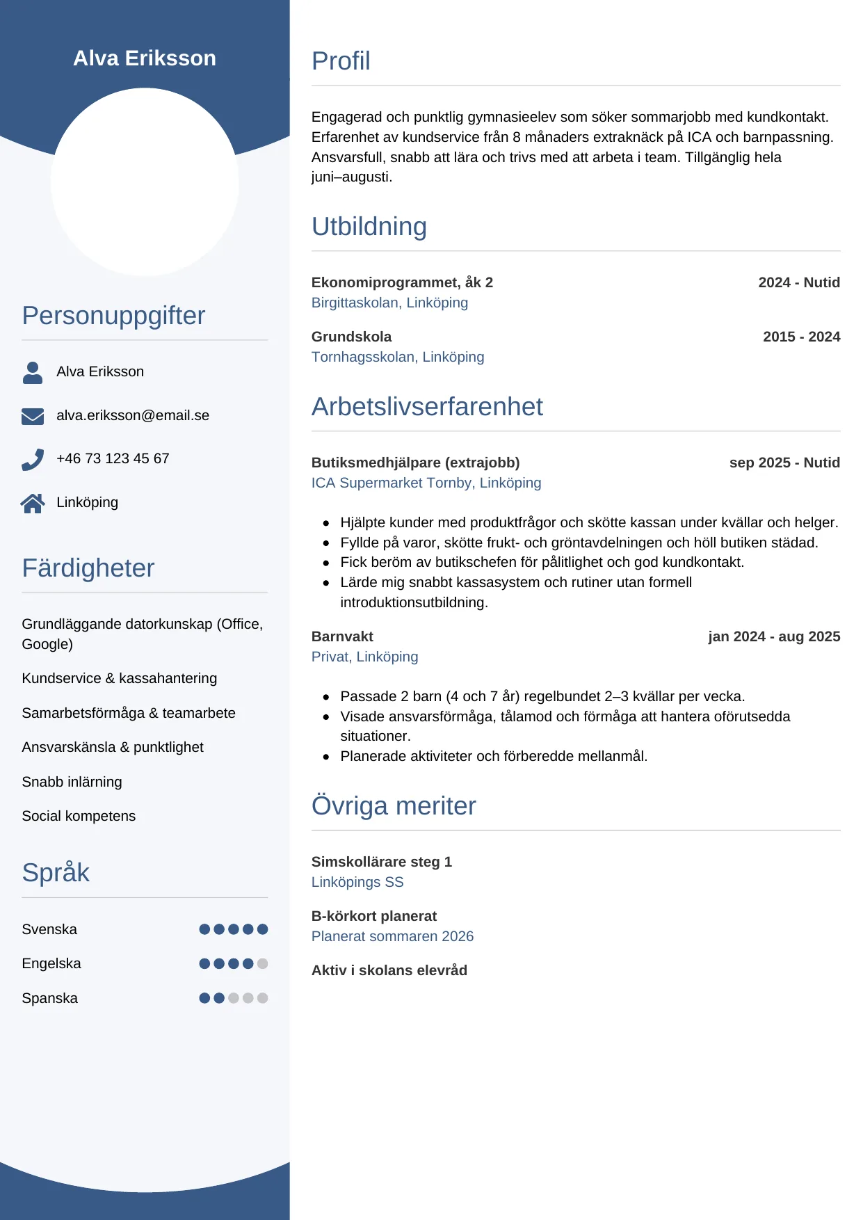 CV-mall Cirkulär — gratis CV-mall för din ansökan