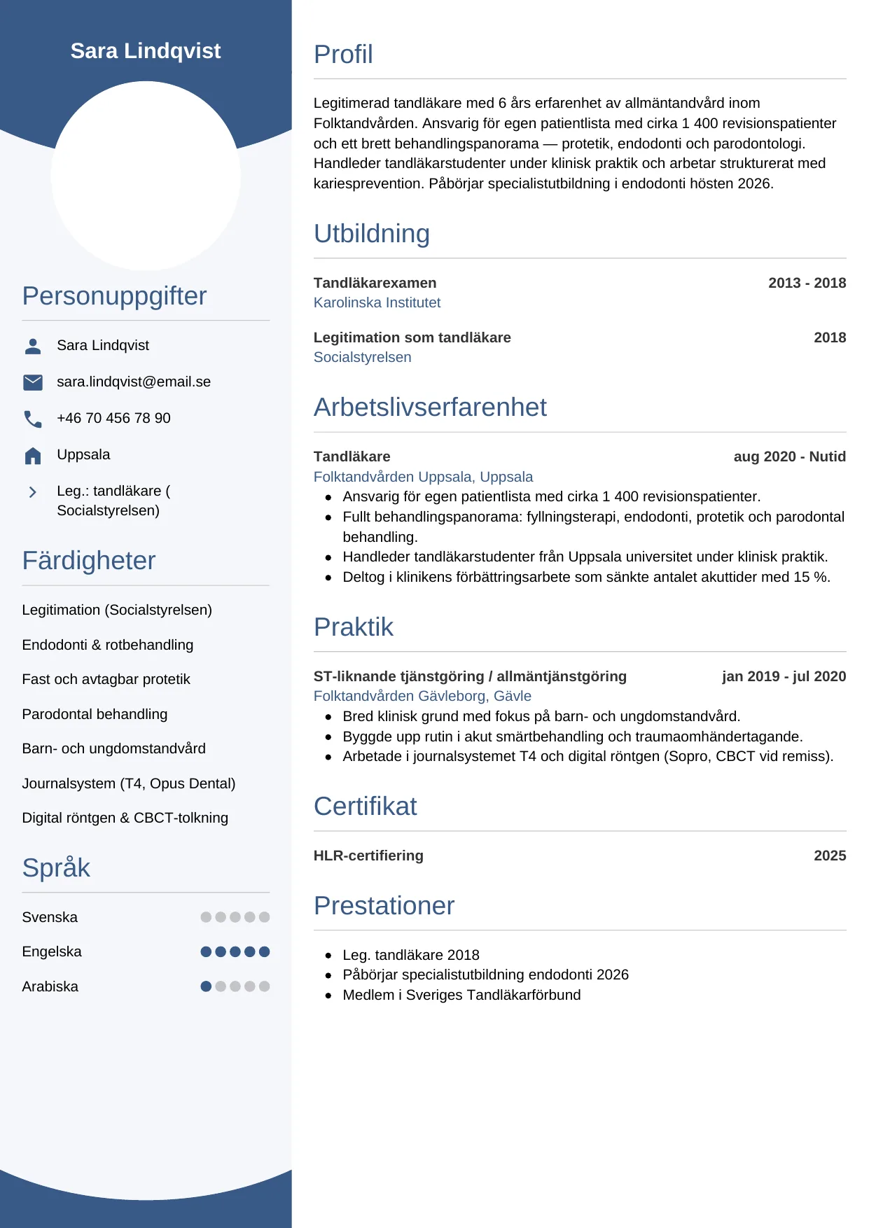 CV-mall Cirkulär — gratis CV-mall för din ansökan