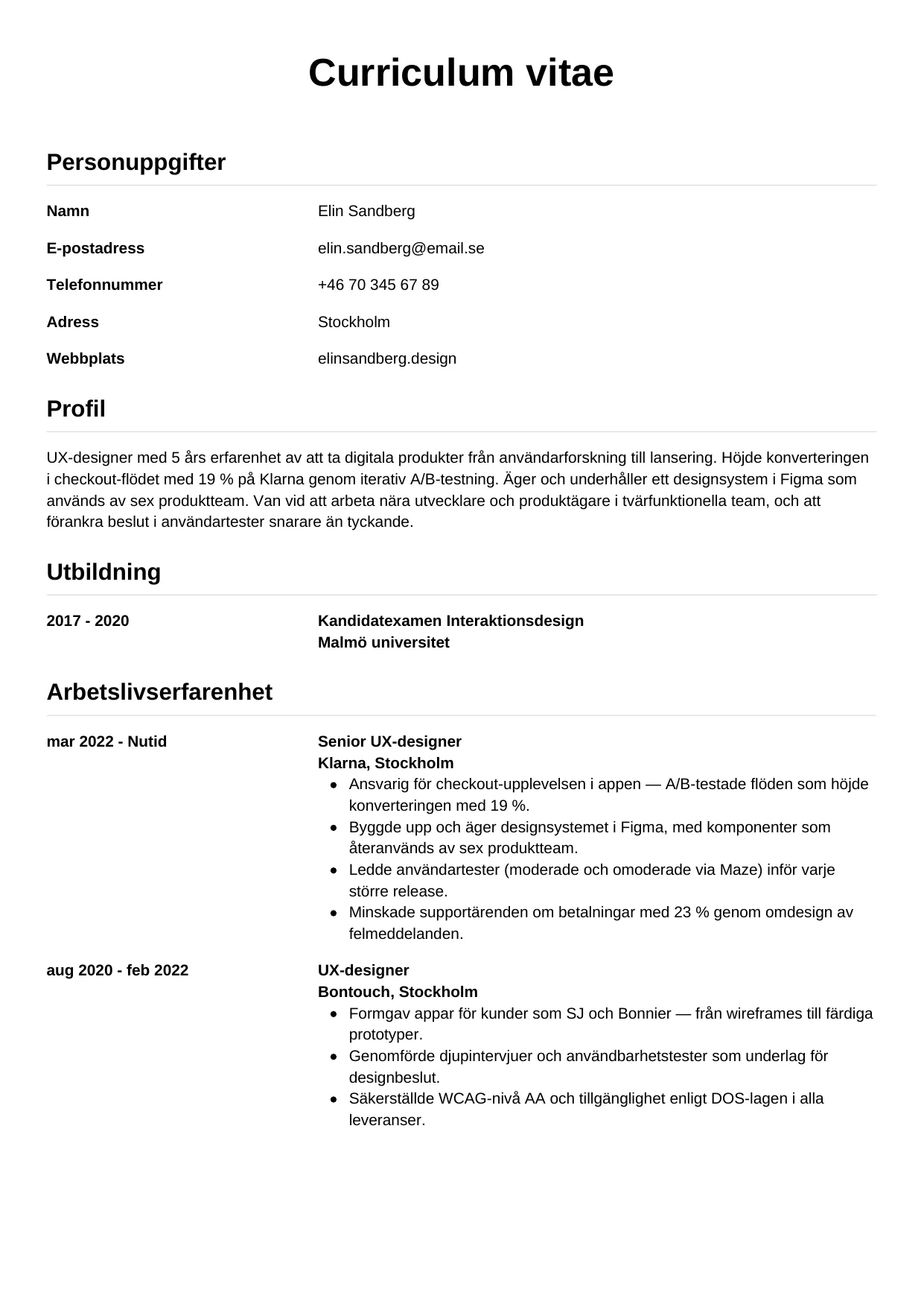 Enkla för UX-designer