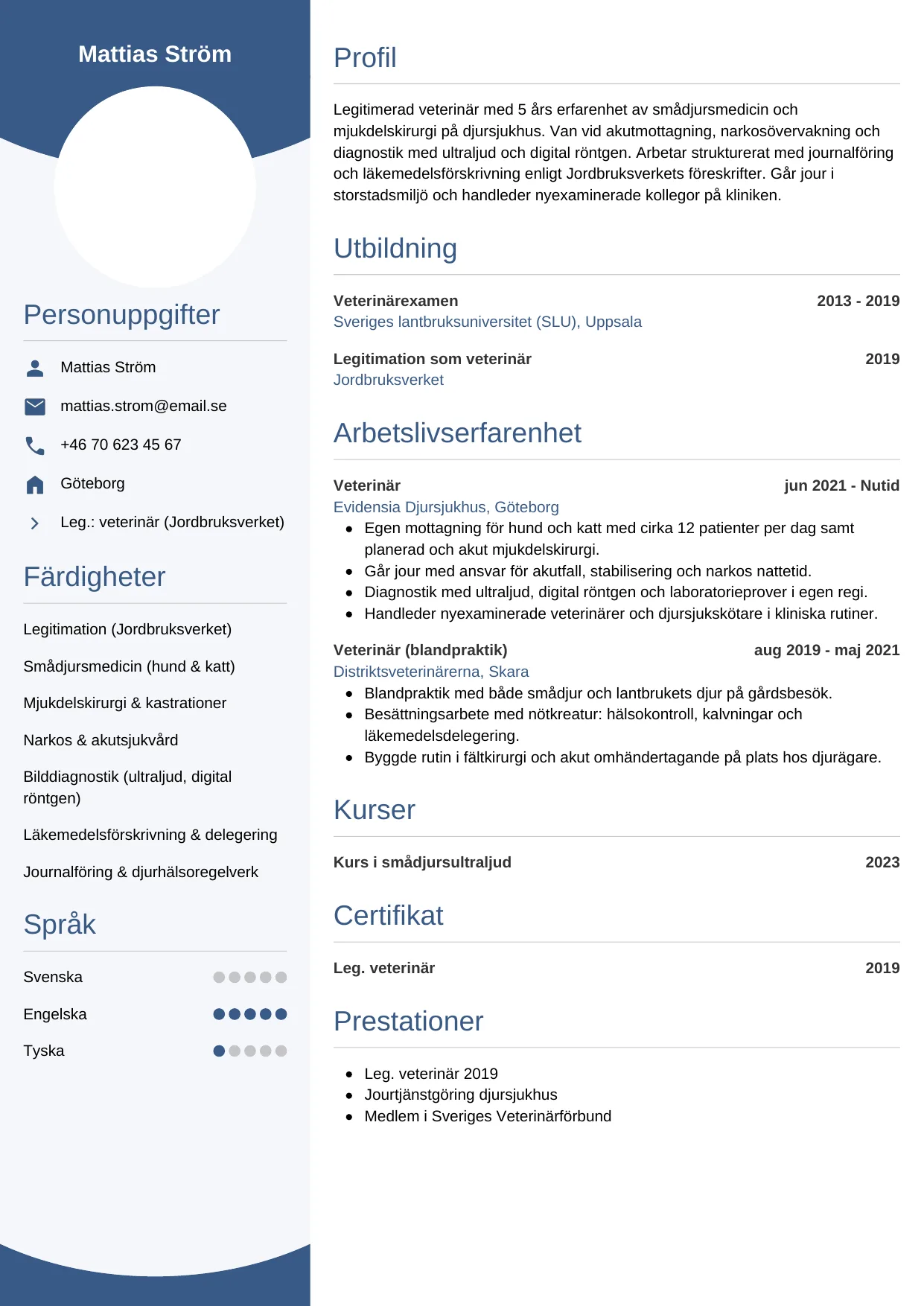 CV-mall Cirkulär — gratis CV-mall för din ansökan