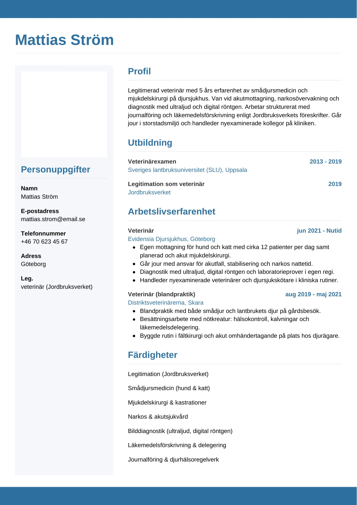 CV-mall Horisontell — gratis CV-mall för din ansökan