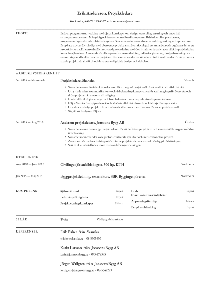 Klassik CV Ekonomiassistent